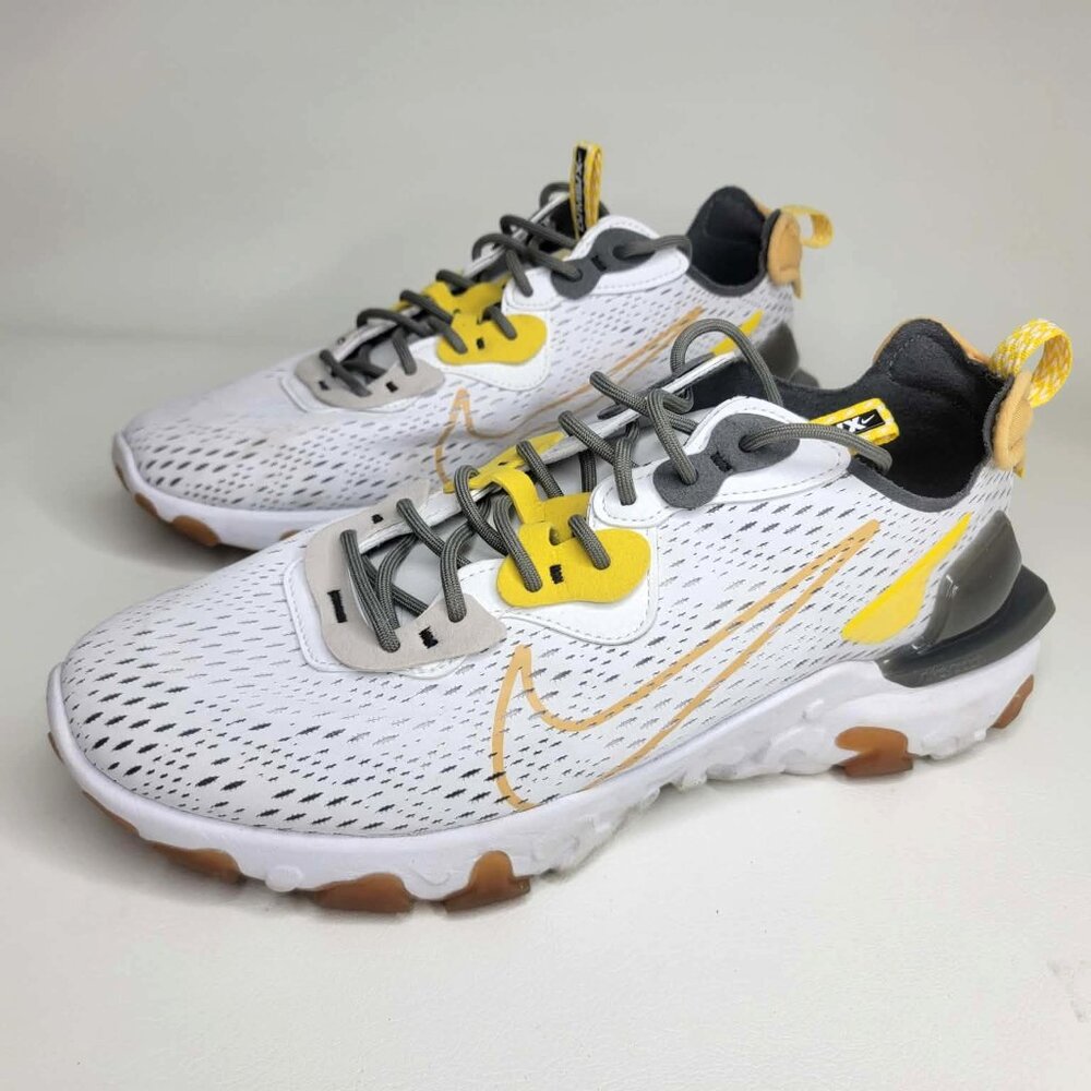Nike React Vision D/MS/X Honeycombs Size Men's 11 White, Charcoal, Yellow